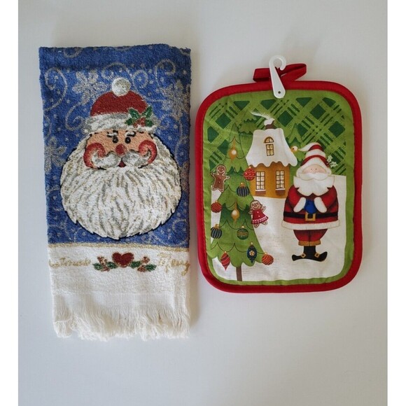 Lot of 13 NWOT Christmas Linens Kitchen Hand Towels Pot Holders Mitts RAB B&D - Picture 6 of 10